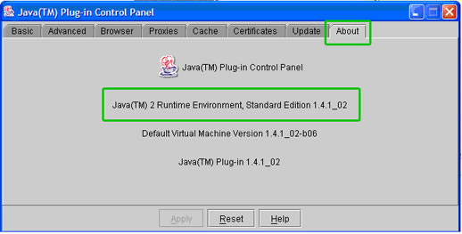 Kuva 8: Java-laajennuksen version tarkistaminen